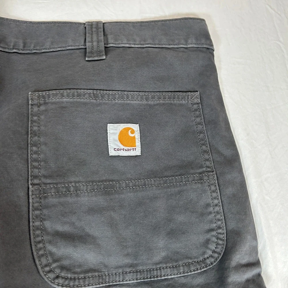Carhartt Mens 44 Rugged Flex Relaxed Fit Canvas Work Shorts Gray BS2514-M NWT